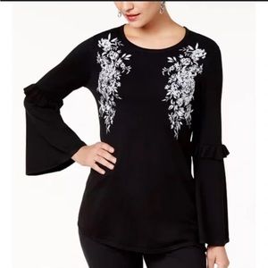Alfani Embroidered Swing Sweater